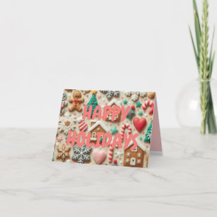 Cute Pink Christmas Cookie Card for the Girlies