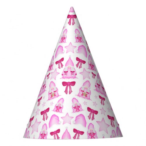 Cute Pink Christmas Gnomes Nordic Watercolour Party Hat