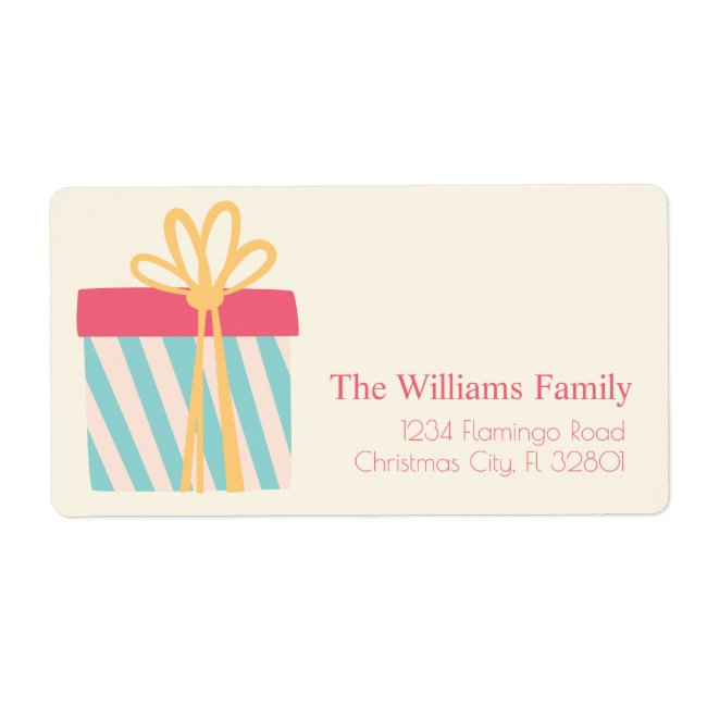 Cute Pink Christmas Present Label