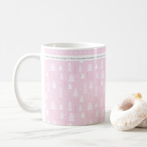 Cute Pink Christmas trees Personalized Coffee Mug