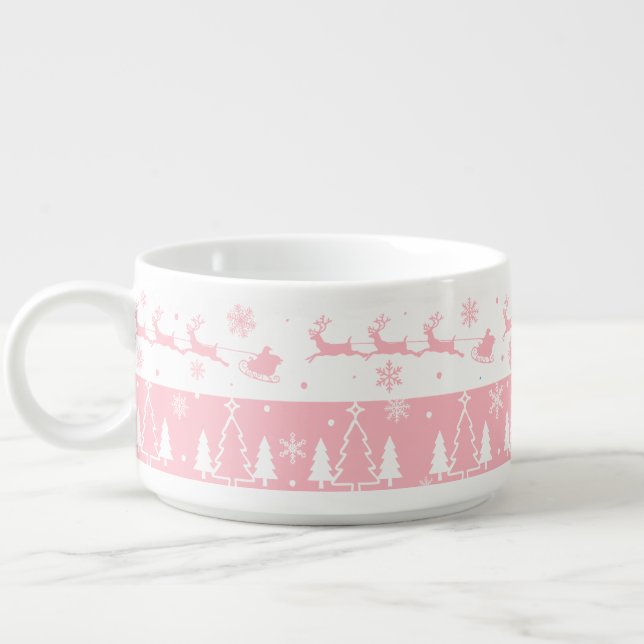 Cute Pink Christmas Winter Gifts Bowl (Right)