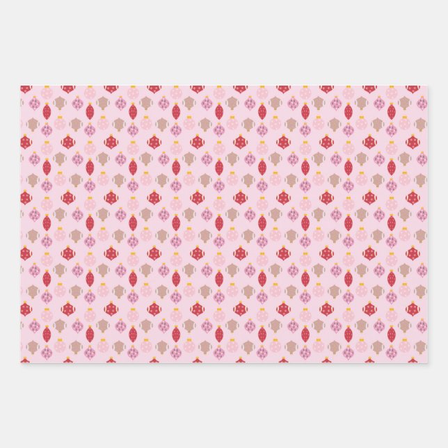 Cute Pink Christmas Wrapping Paper (Front)