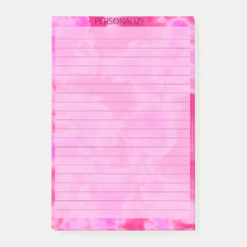 Cute Pink Clouds Lined Pink Post It Notes