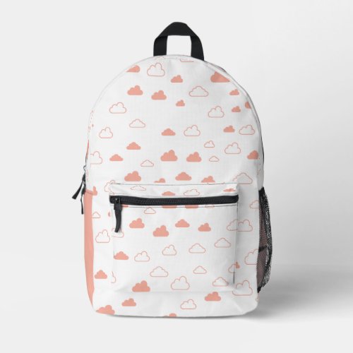 Cute Pink Clouds Patterned Printed Backpack