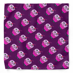 Cute Pink Cloudy Cupcake Bandanna