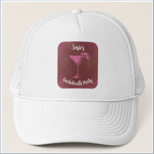 Cute Pink Cocktail Celebration Trucker Hat