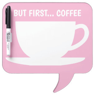 Cute pink coffee cup dry erase board for barista