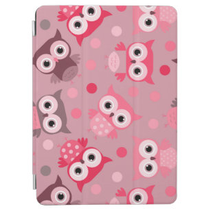 Cute pink colorful owl pattern iPad air cover