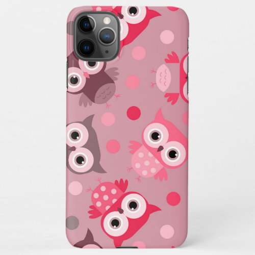 Cute pink colorful owl pattern iPhone 11Pro max case