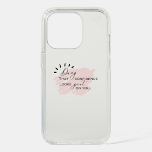 Cute Pink Confidence Positive Quote Transparent iPhone 15 Pro Case