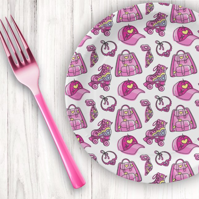 Cute Pink Cool Girl Things Paper Plates (Creator Uploaded)