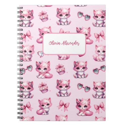 Cute Pink Coquette Bow Aesthetic girly spiral Notebook