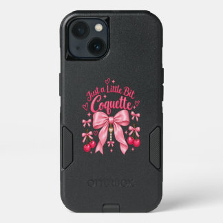 Cute Pink Coquette Bow Cherry Feminine Aesthetic iPhone 13 Case