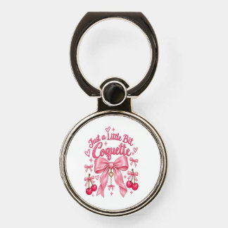 Cute Pink Coquette Bow Cherry Feminine Aesthetic Phone Ring Stand