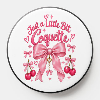 Cute Pink Coquette Bow Cherry Feminine Aesthetic PopSocket