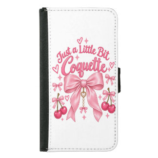 Cute Pink Coquette Bow Cherry Feminine Aesthetic Samsung Galaxy S5 Wallet Case