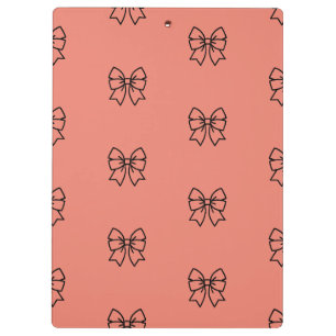 Cute Pink Coquette Bow Pattern Clipboard