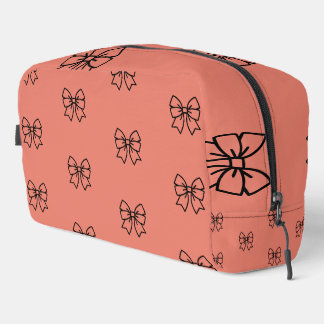 ​Cute Pink Coquette Bow Pattern Cosmetic Makeup Ba Dopp Kit