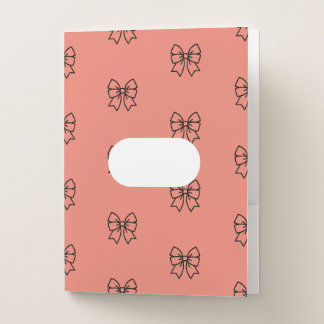 ​Cute Pink Coquette Bow Pattern Pocket Folder