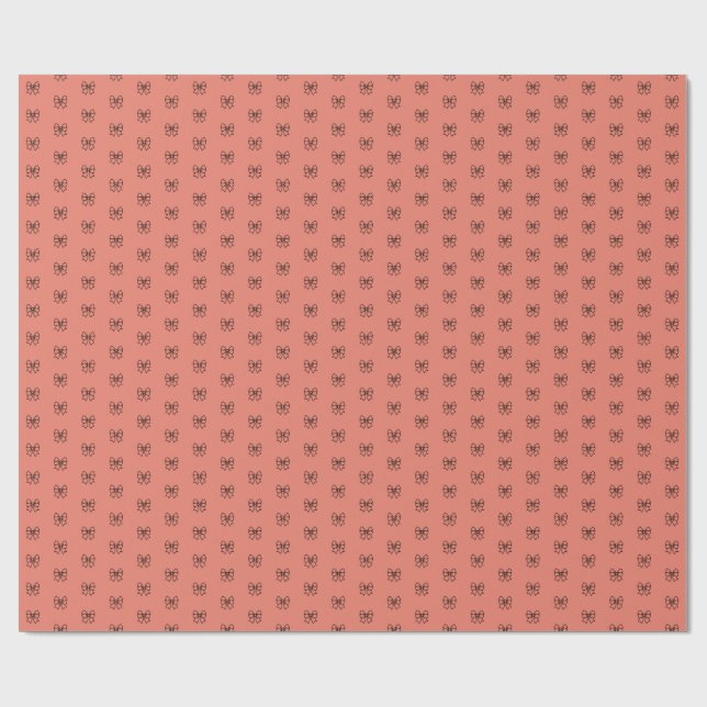 ​Cute Pink Coquette Bow Pattern Wrapping Paper (Flat)