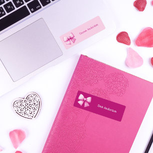 Cute Pink Coquette Bows Aesthetic Waterproof Kids' Labels