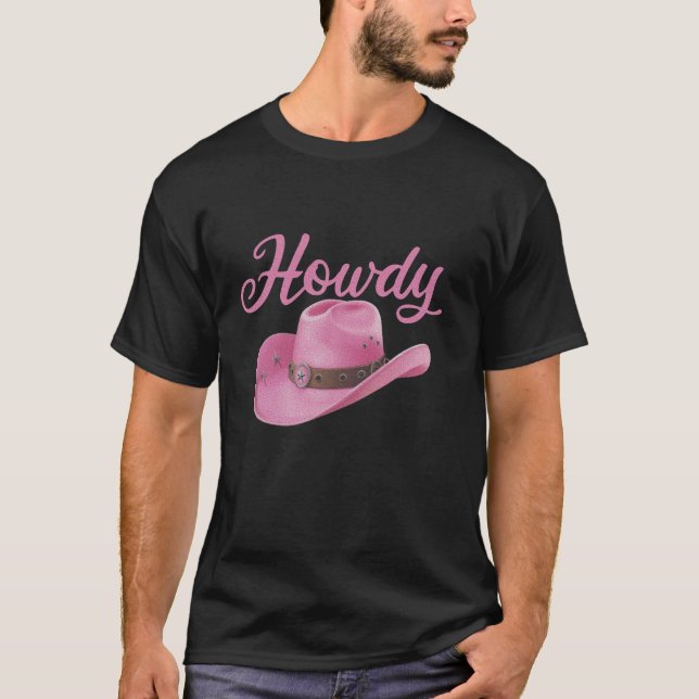 Cute Pink Coquette Bows Cowgirl Western Esthetics  T-Shirt (Front)
