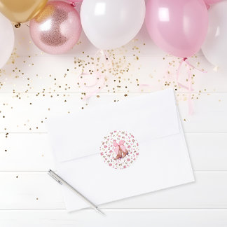 Cute Pink Coquette Cowgirl Boots and Bow Classic Round Sticker