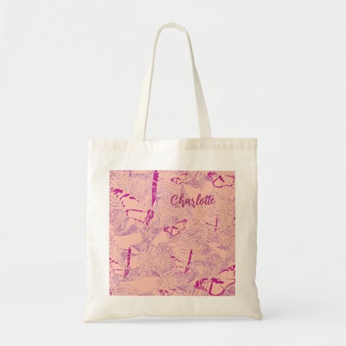 Cute pink coral butterfly botanic name Tote Bag