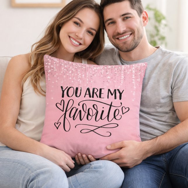 Cute  Pink Couple Gift Decor Throw Pillow (Creator Uploaded)