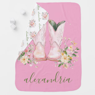 Cute Pink Cowgirl  Baby Blanket
