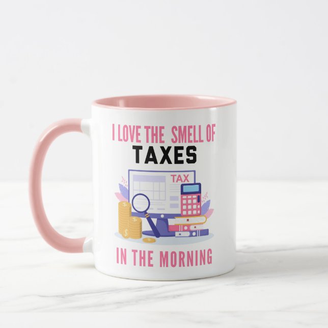 Cute Pink CPA Tax Accountant Personalized Name Mug (Left)