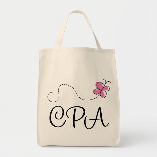 Cute Pink CPA Tote Bag (Front)