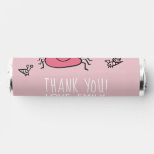 Cute Pink Crab Sea Animals Girl Thank you Birthday Breath Savers® Mints