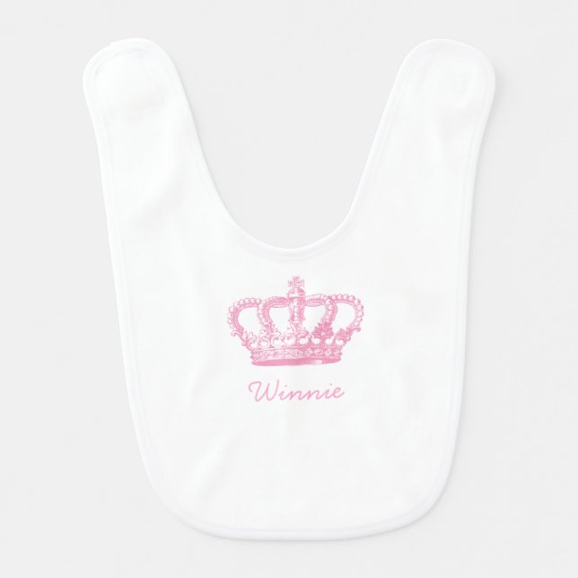 Cute Pink Crown Bib (Front)