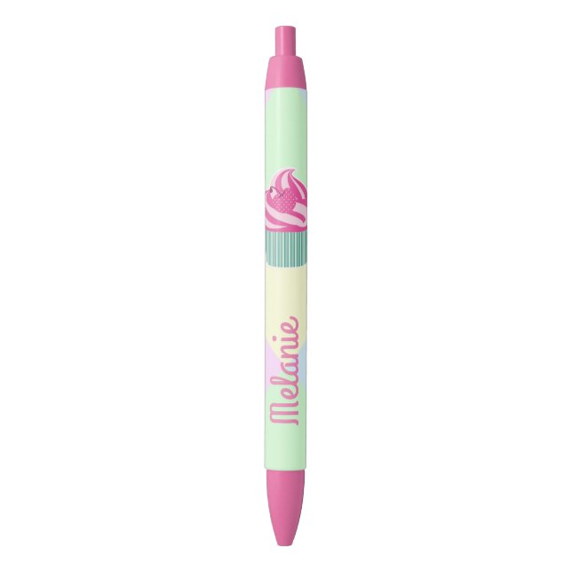Cute Pink Cupcake and Pastel Colors Pen (Front Vertical)