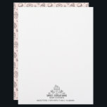 Cute Pink Cupcake Bakery Business Letterhead<br><div class="desc">A cute cupcake letterhead for your bakery business. Back of letterhead had a pink and black cupcake bakery pattern. Personalize it with your business information. Designed for you by Blackberry Boulevard.</div>