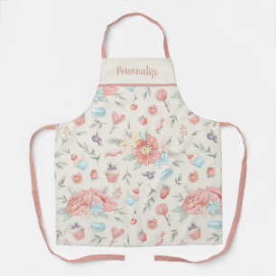 Cute Pink Cupcake Flower Fruit Candy Baking Apron