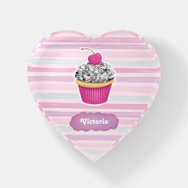 Cute Pink Cupcake Paperweight (Front)