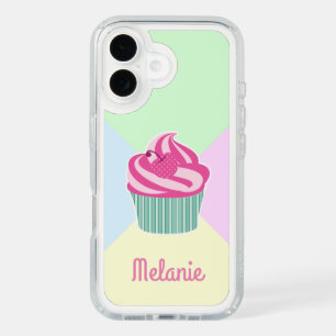 Cute Pink Cupcake Pastel Colors Personalised iPhone 16 Case