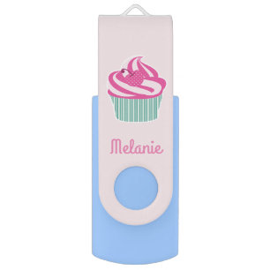 Cute Pink Cupcake Pastel Pink Flash Drive