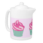 Cute Pink Cupcake Pastel Pink Teapot