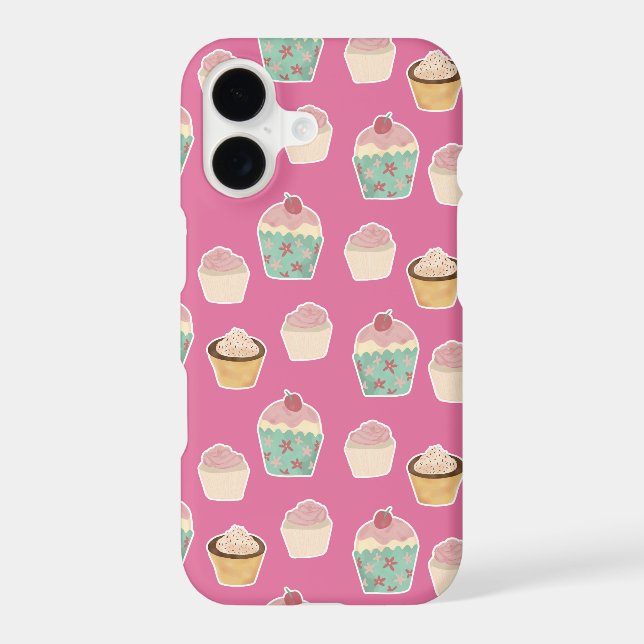 Cute pink cupcake pattern iPhone case (Back)