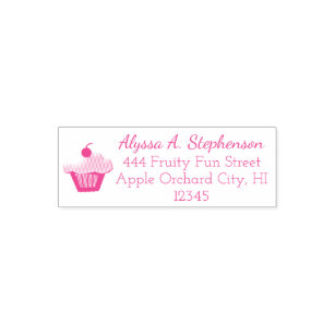 Frosting Drip Bakery Pink Ink Pad Rubber Stamp, Zazzle in 2023