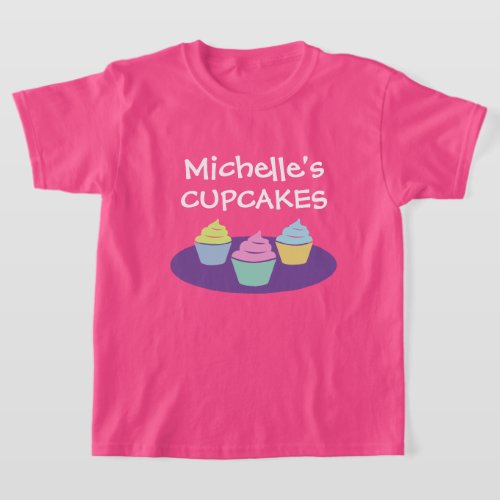 Cute pink cupcake t shirt for girls baking party