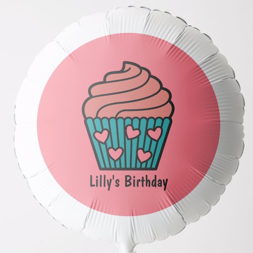 Cute Pink Cupcake Themed Birthday Party Girl Kids Balloon