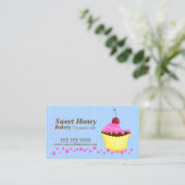 Cute Pink Cupcake with Cherry Business Card (Standing Front)