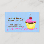 Cute Pink Cupcake with Cherry Business Card (Front)