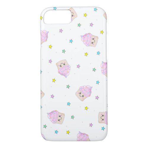 Cute pink cupcakes pattern iPhone 87 case