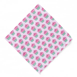 Cute Pink Cupcakes Pattern Pastel Pink Bandana