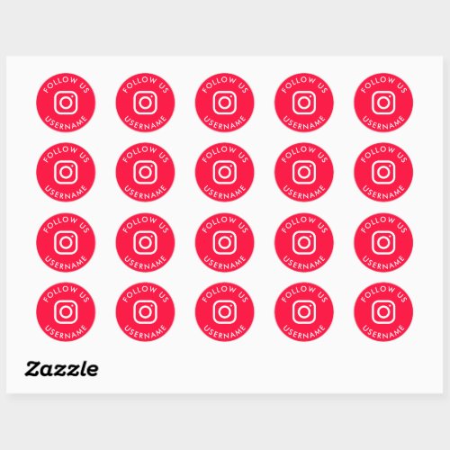 cute pink custom instagram social media classic round sticker